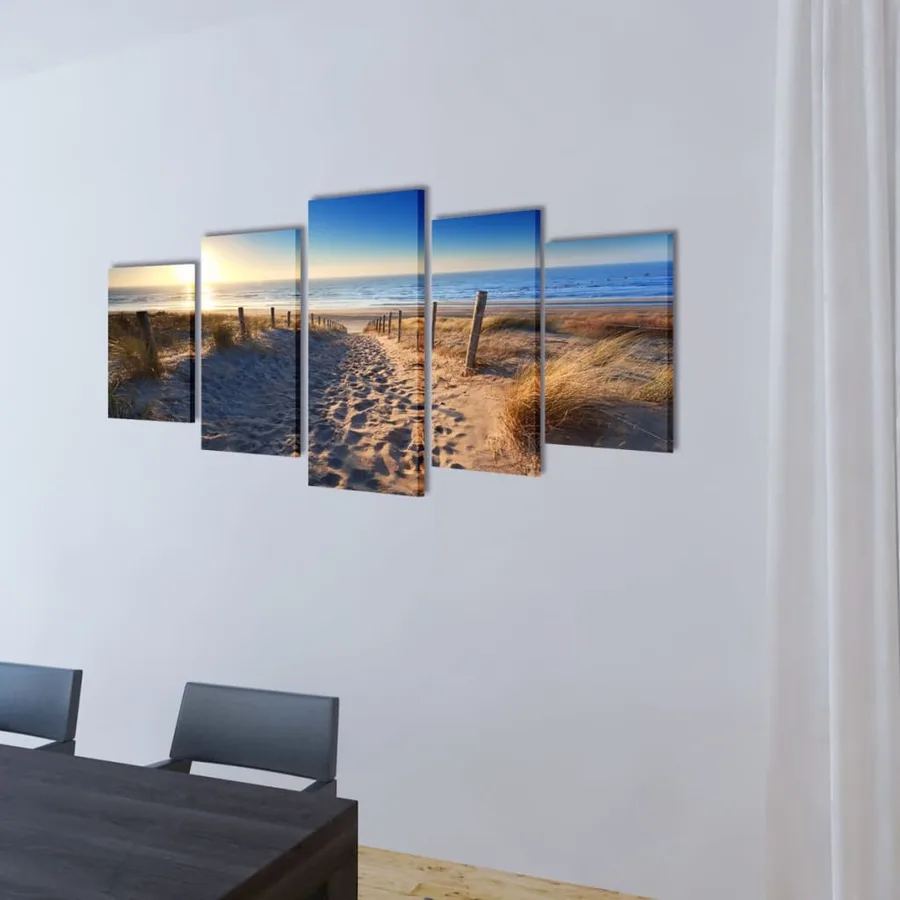 Set de toiles murales imprimées Plage de sable 200 x 100 cm - 2