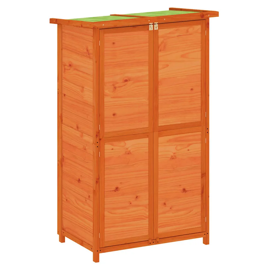 Abri à outils de jardin marron 83x57x140 cm bois massif pin - 2