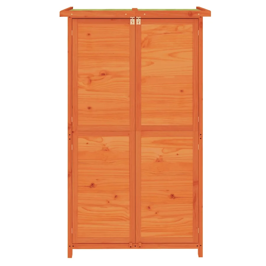 Abri à outils de jardin marron 83x57x140 cm bois massif pin - 5