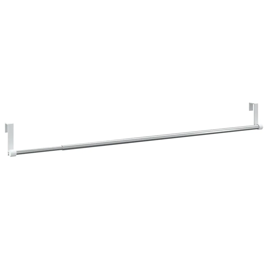 Tringles à rideau 2 pcs blanc et argenté 60-105 cm aluminium - 3