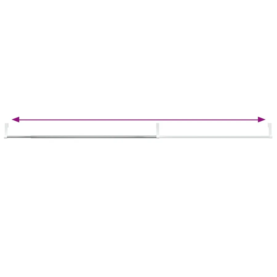 Tringles à rideau 2 pcs blanc et argenté 60-105 cm aluminium - 6