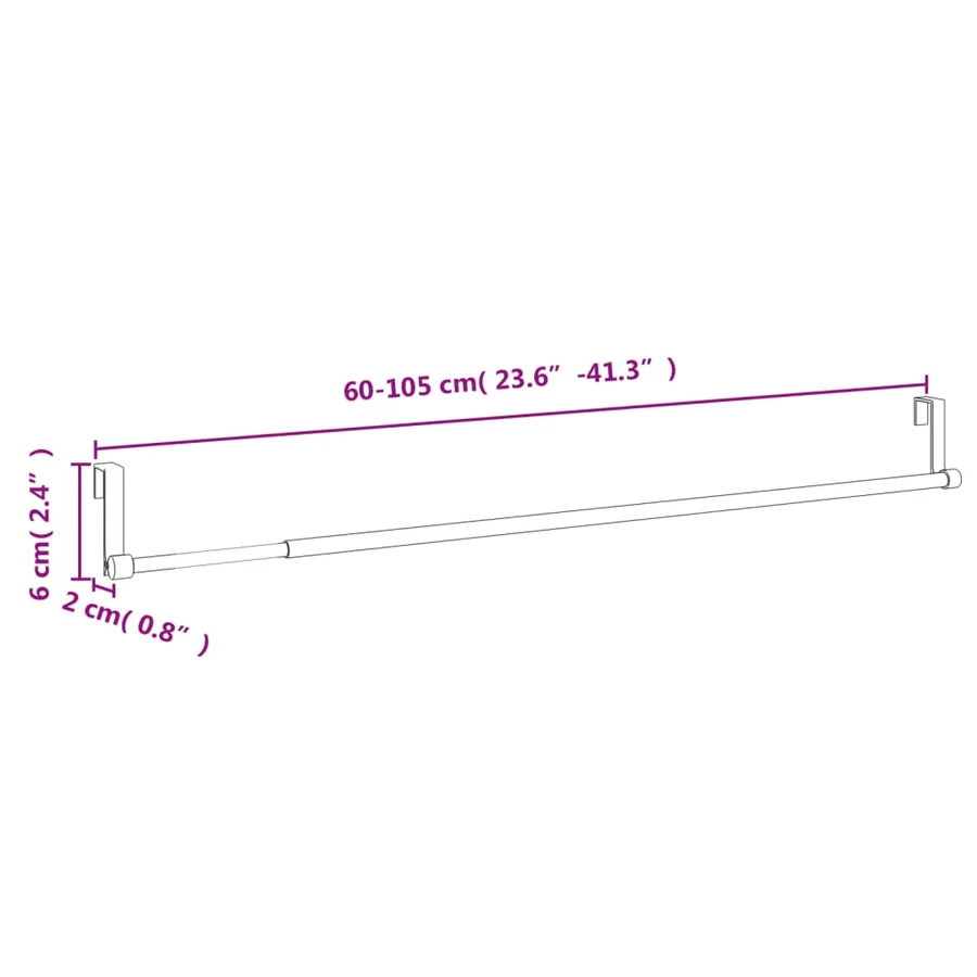 Tringles à rideau 2 pcs blanc et argenté 60-105 cm aluminium - 7