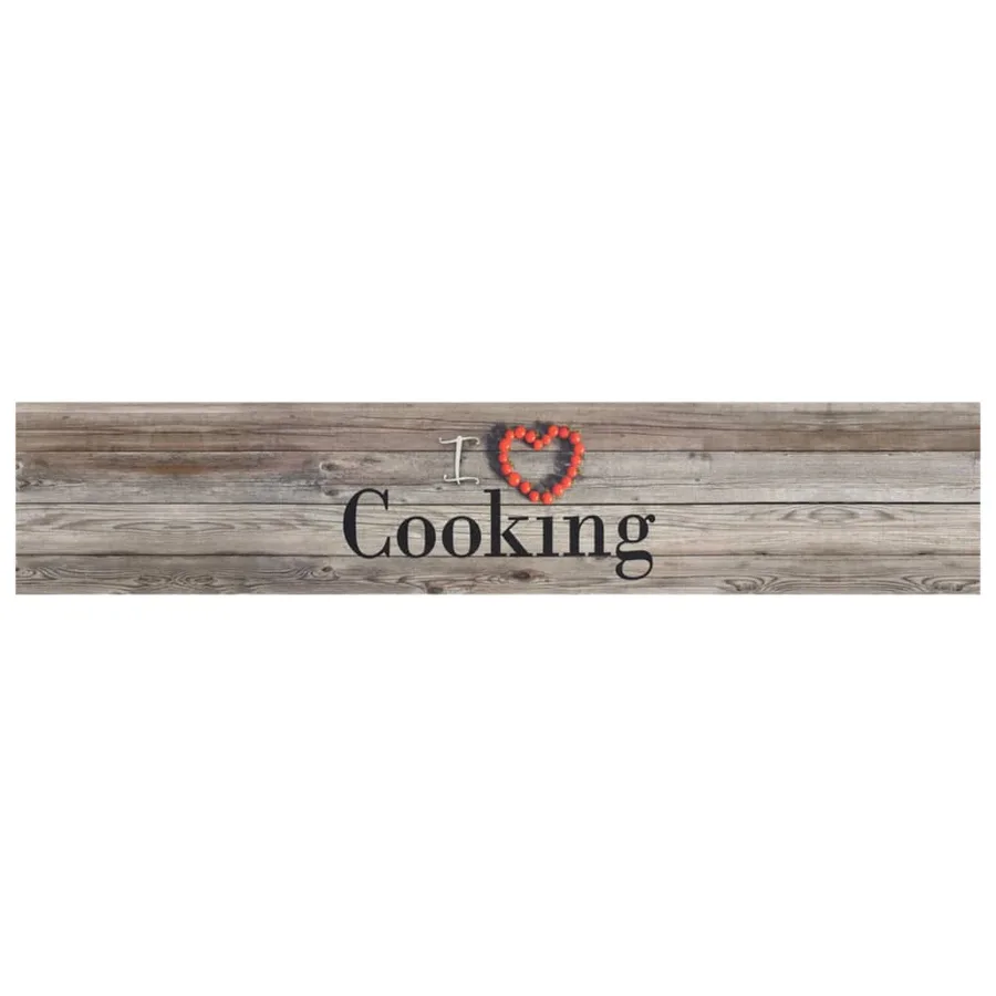 Tapis de cuisine lavable impression cuisine gris 60x300 cm - 2