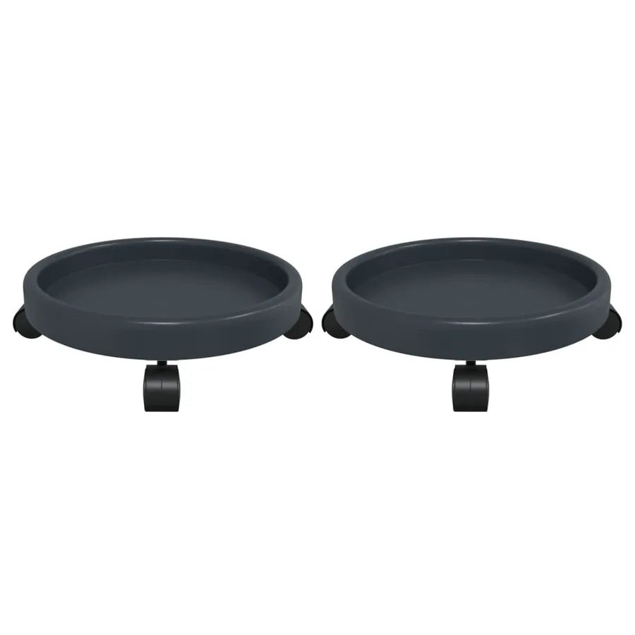 Chariots à plantes avec roues 2 pcs gris diamètre 34 cm 35 kg - 3