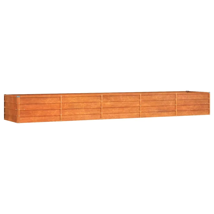 Lit surélevé de jardin rouillé 400x80x45 cm acier corten - 2