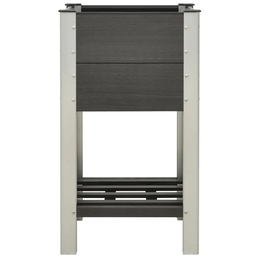 Lit surélevé de jardin avec étagère 50x50x90 cm WPC Gris - 2