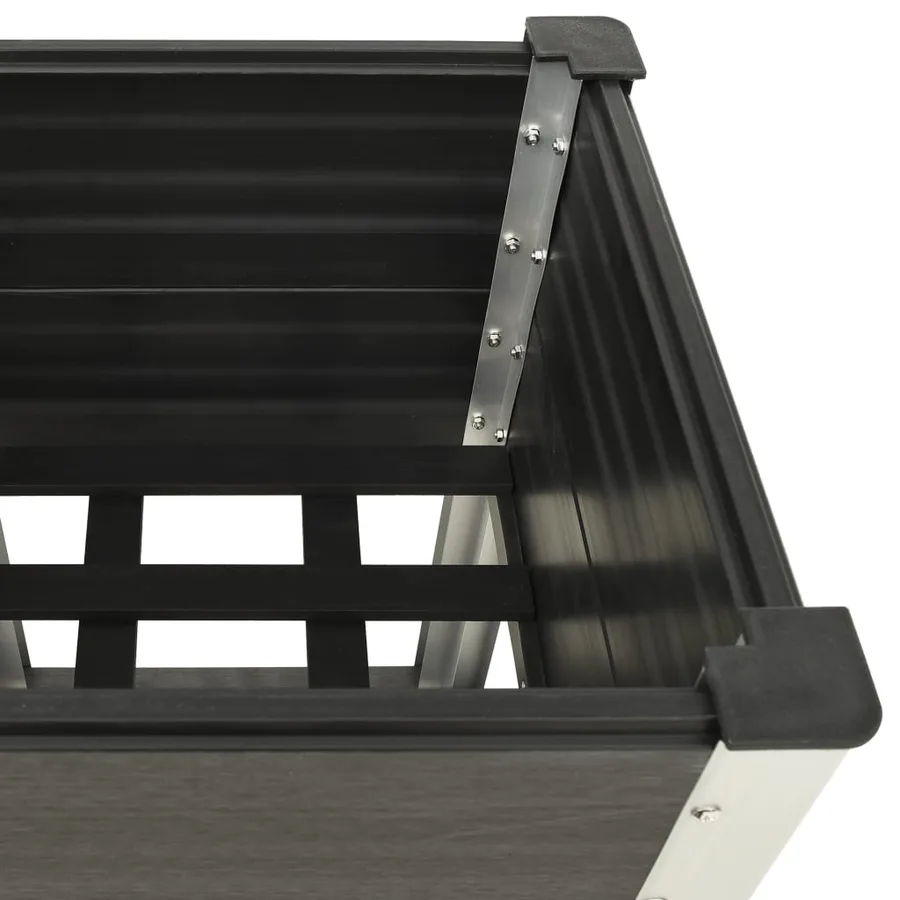 Lit surélevé de jardin avec étagère 50x50x90 cm WPC Gris - 3