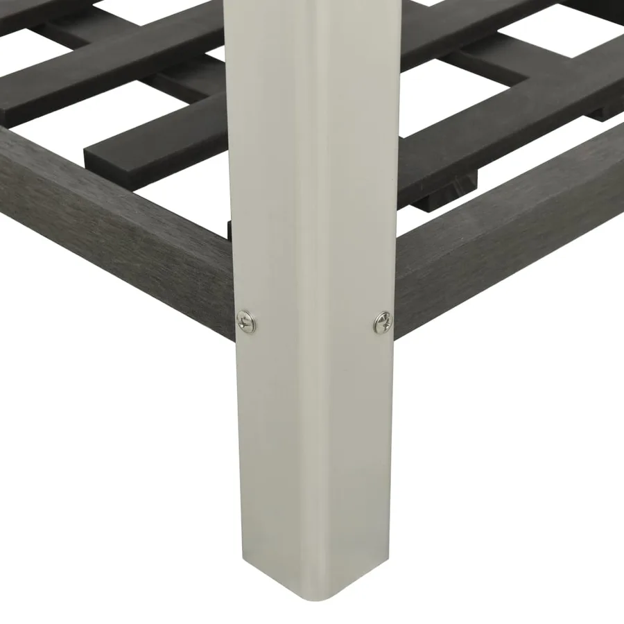 Lit surélevé de jardin avec étagère 50x50x90 cm WPC Gris - 4