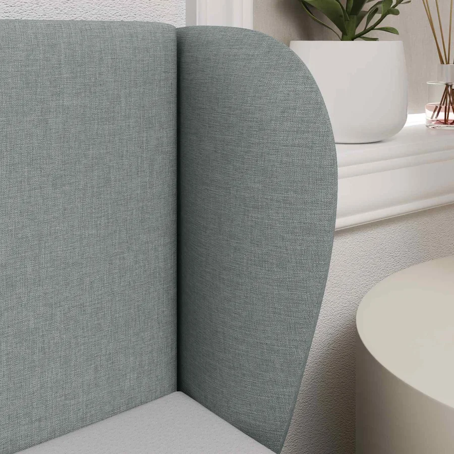 Oreille de tête de lit Gris clair 40 x 23 x 6 cm tissu - 4