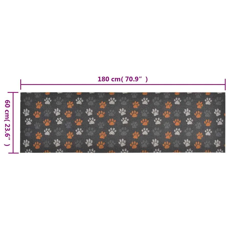 Tapis de cuisine lavable impression de pattes 60x180 cm velours - 5