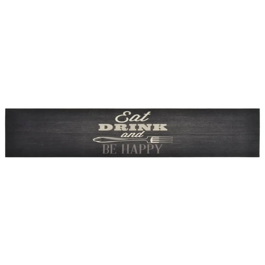 Tapis de cuisine lavable impression cuisine noir 60x300 cm - 2