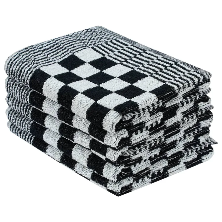 Ensemble de serviettes 50 pcs noir et blanc coton - 4