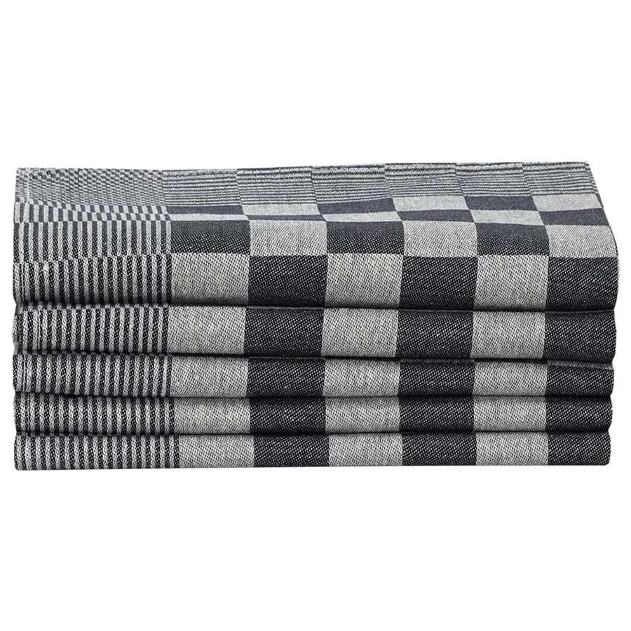 Ensemble de serviettes 50 pcs noir et blanc coton - 5