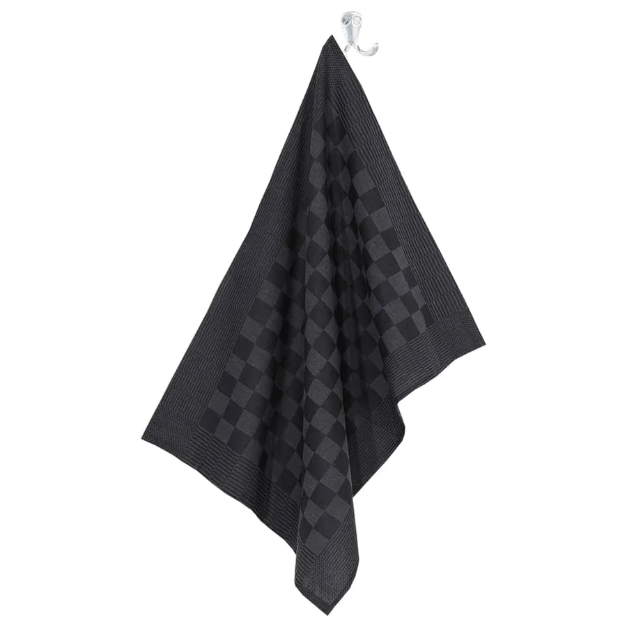 Ensemble de serviettes 10 pcs noir et gris coton - 8