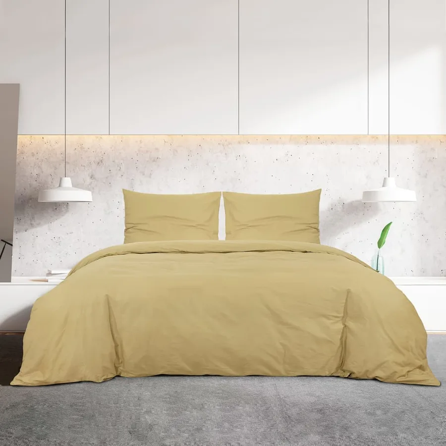Ensemble de housse de couette Taupe 140x200 cm Microfibre - 3