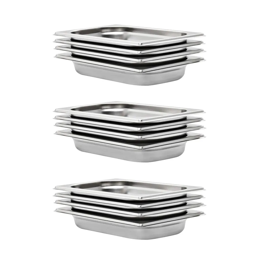 Récipients Gastronorm 12 pcs GN 1/4 40 mm Acier inoxydable