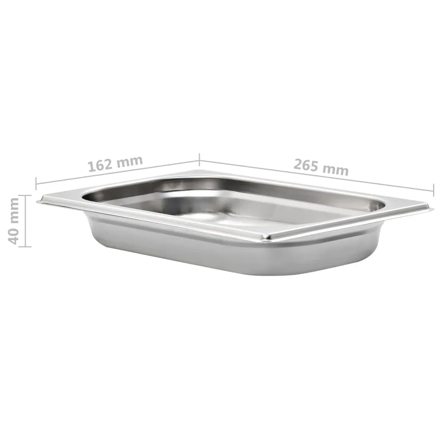 Récipients Gastronorm 12 pcs GN 1/4 40 mm Acier inoxydable - 8