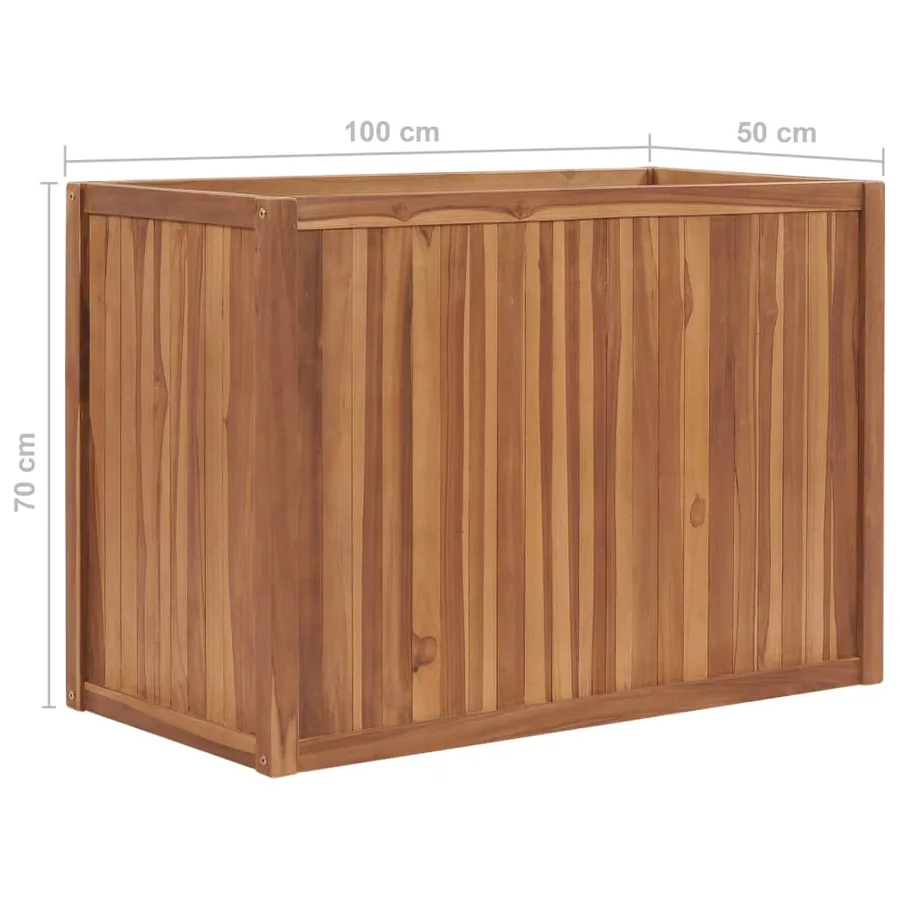 Lit surélevé 100x50x70 cm Bois de teck solide - 7