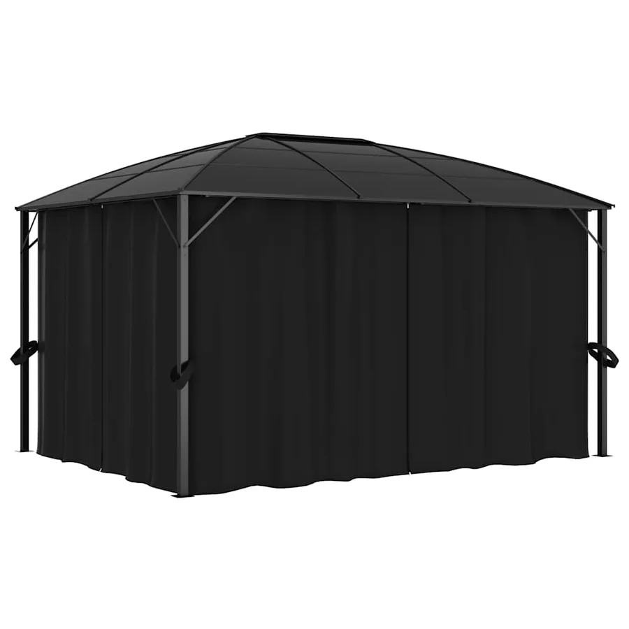 Tonnelle avec rideaux 400x300x265 cm Anthracite - 2
