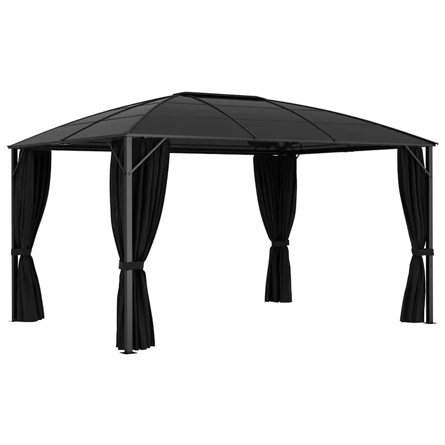 Tonnelle avec rideaux 400x300x265 cm Anthracite - 3