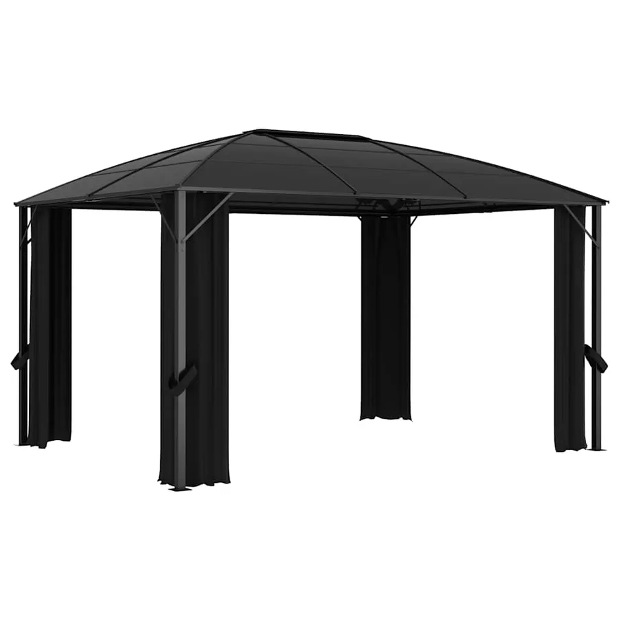 Tonnelle avec rideaux 400x300x265 cm Anthracite - 4