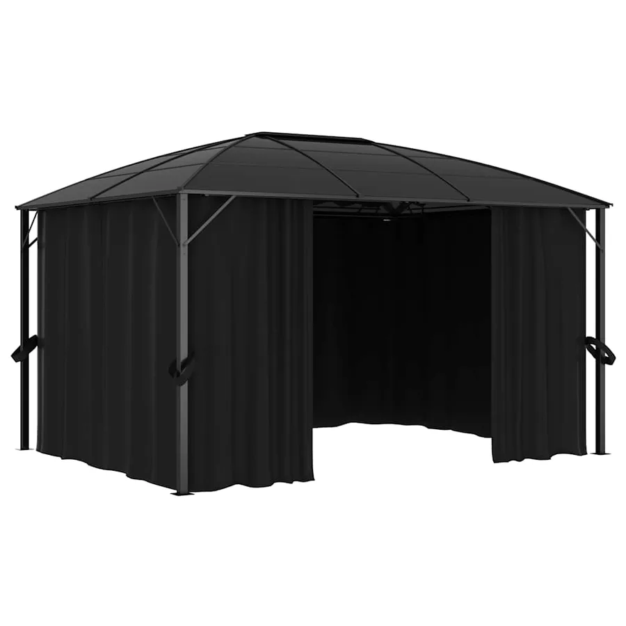 Tonnelle avec rideaux 400x300x265 cm Anthracite - 5