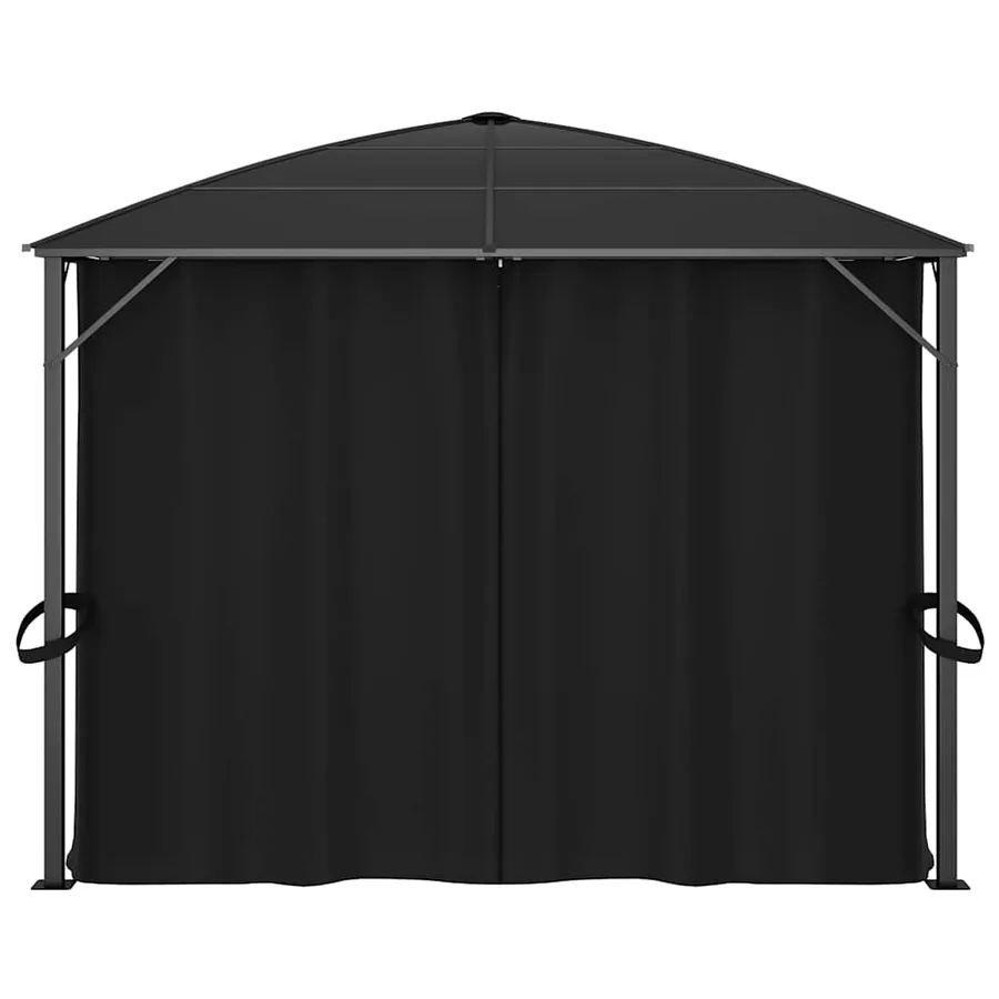 Tonnelle avec rideaux 400x300x265 cm Anthracite - 7