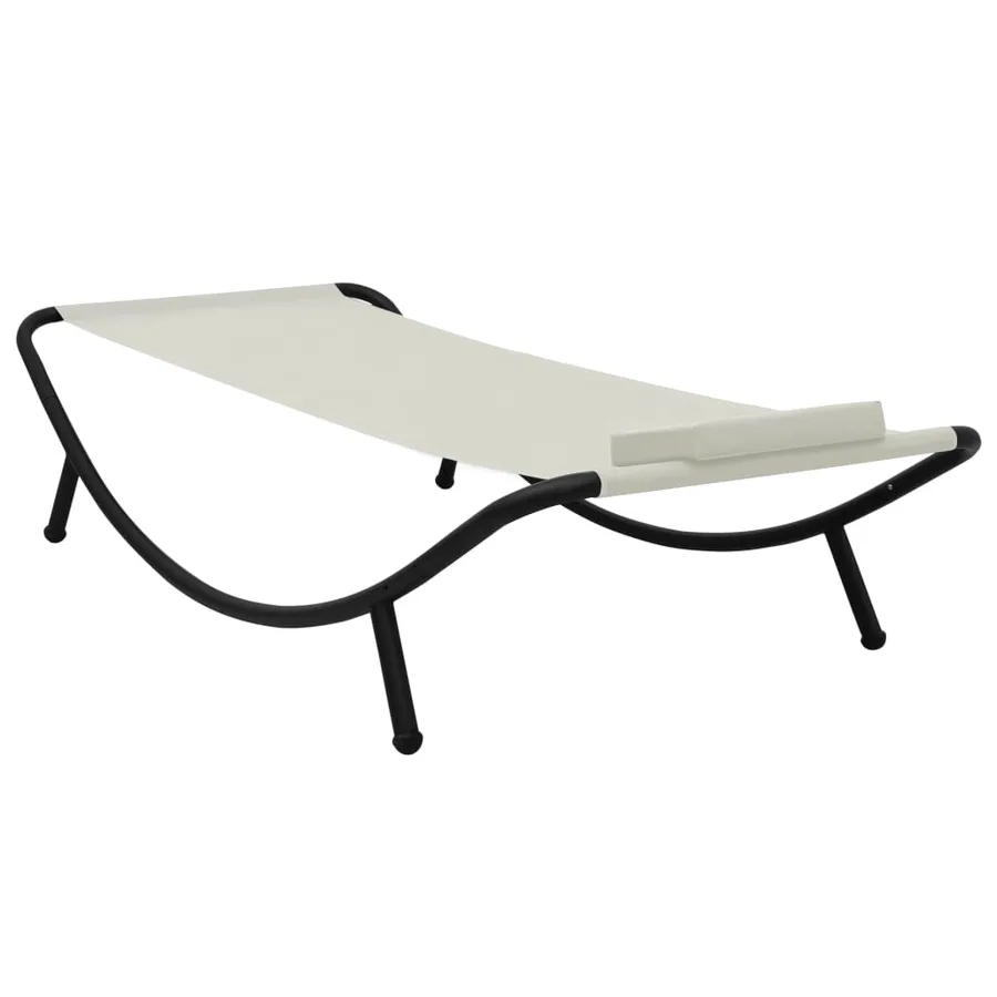 Lit de jardin crème 200x90 cm acier - 2