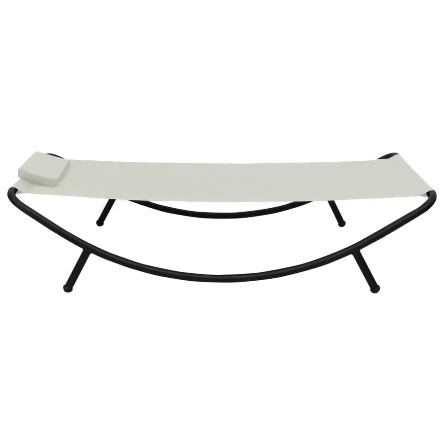 Lit de jardin crème 200x90 cm acier - 3