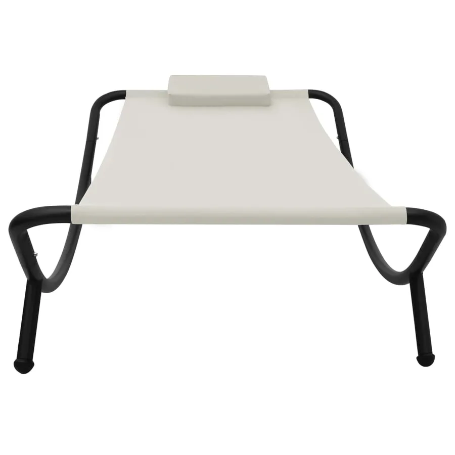 Lit de jardin crème 200x90 cm acier - 4
