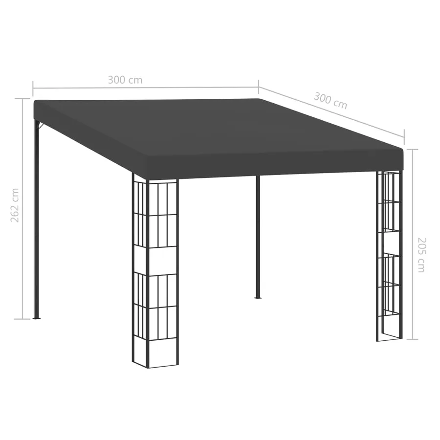 Belvédère mural 3x3 m Anthracite Tissu - 6
