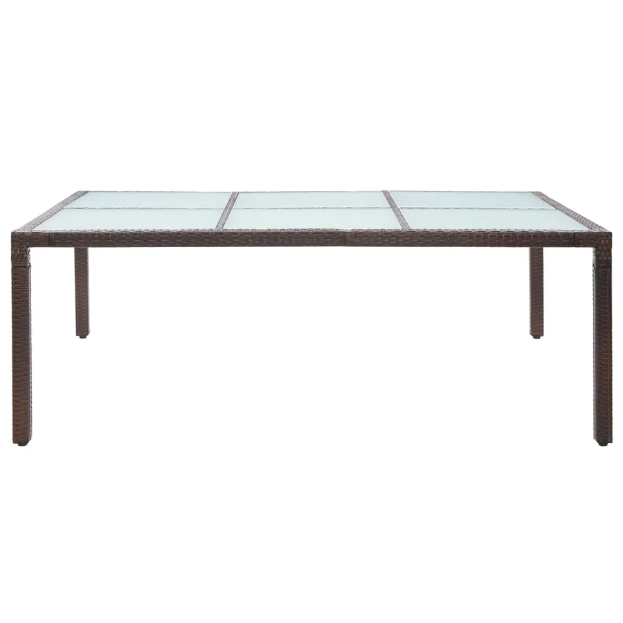 Table à dîner d'extérieur Marron 200x150x74 cm Résine tressée - 2