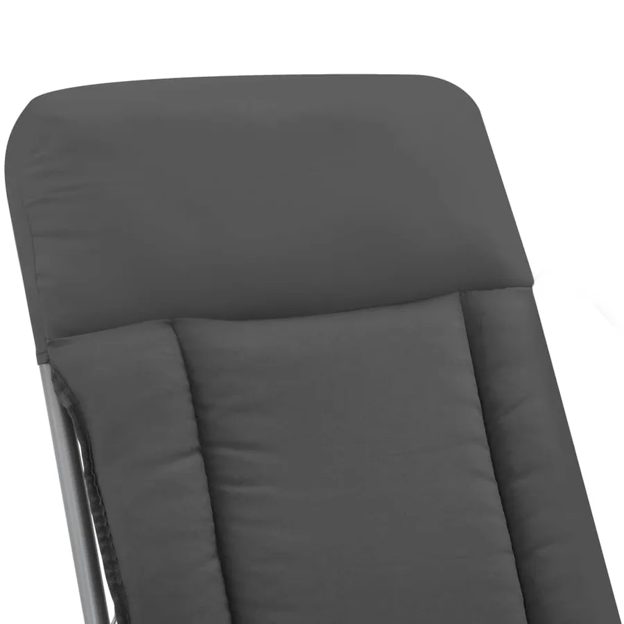 Chaises pliables de jardin avec coussins lot de 2 Gris - 10