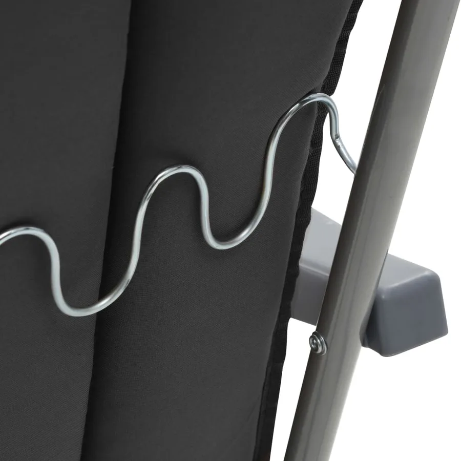 Chaises pliables de jardin avec coussins lot de 2 Gris - 9