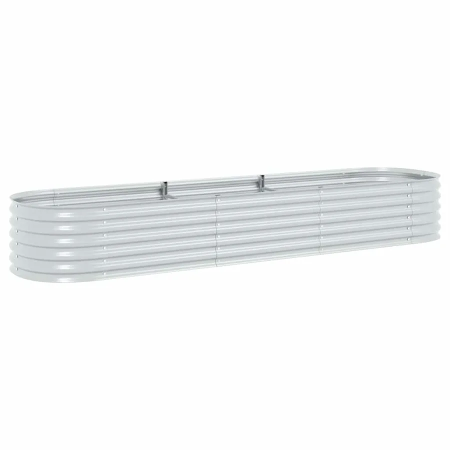 Lit surélevé de jardin 320x80x44 cm Acier galvanisé Argenté - 2