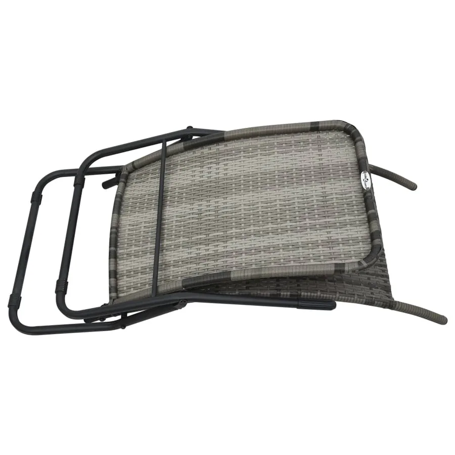 Chaise longue pliable résine tressée marron - 10
