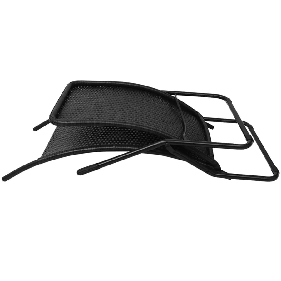 Chaise longue pliable résine tressée marron - 17