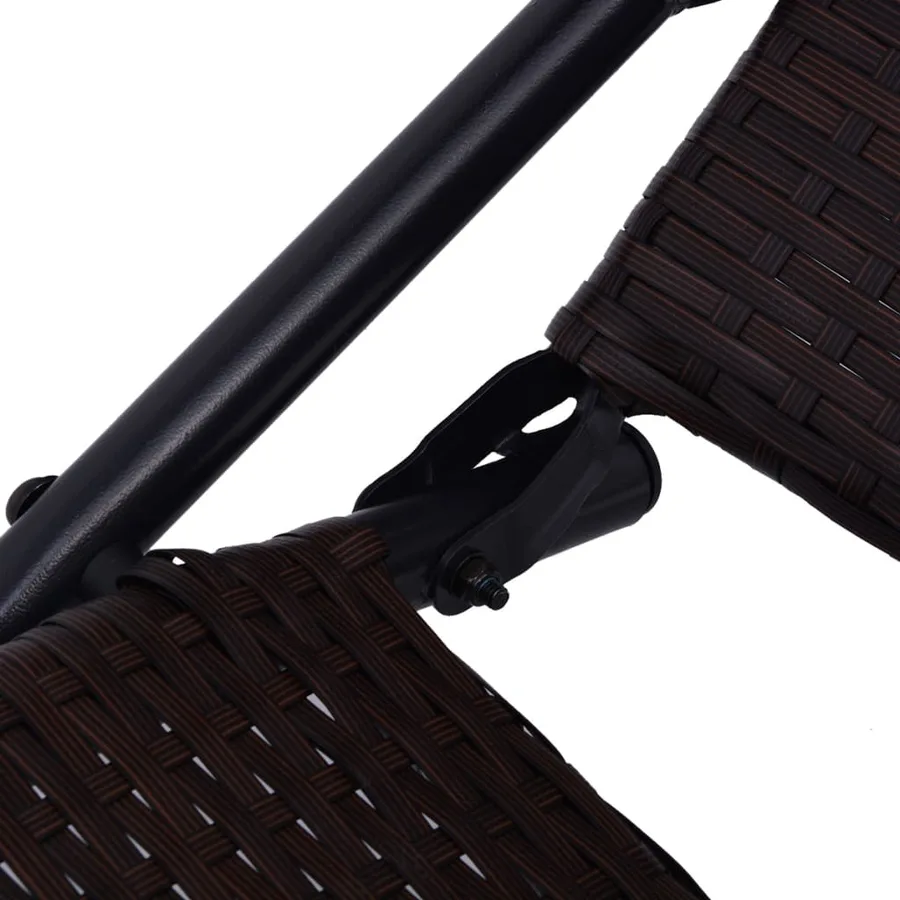 Chaise longue pliable résine tressée marron - 5
