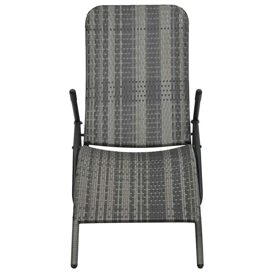 Chaise longue pliable résine tressée marron - 8