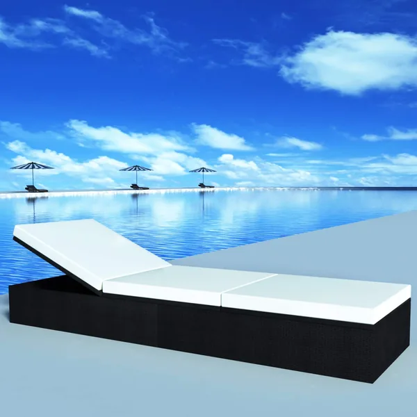 Chaise longue Noir polyrotin