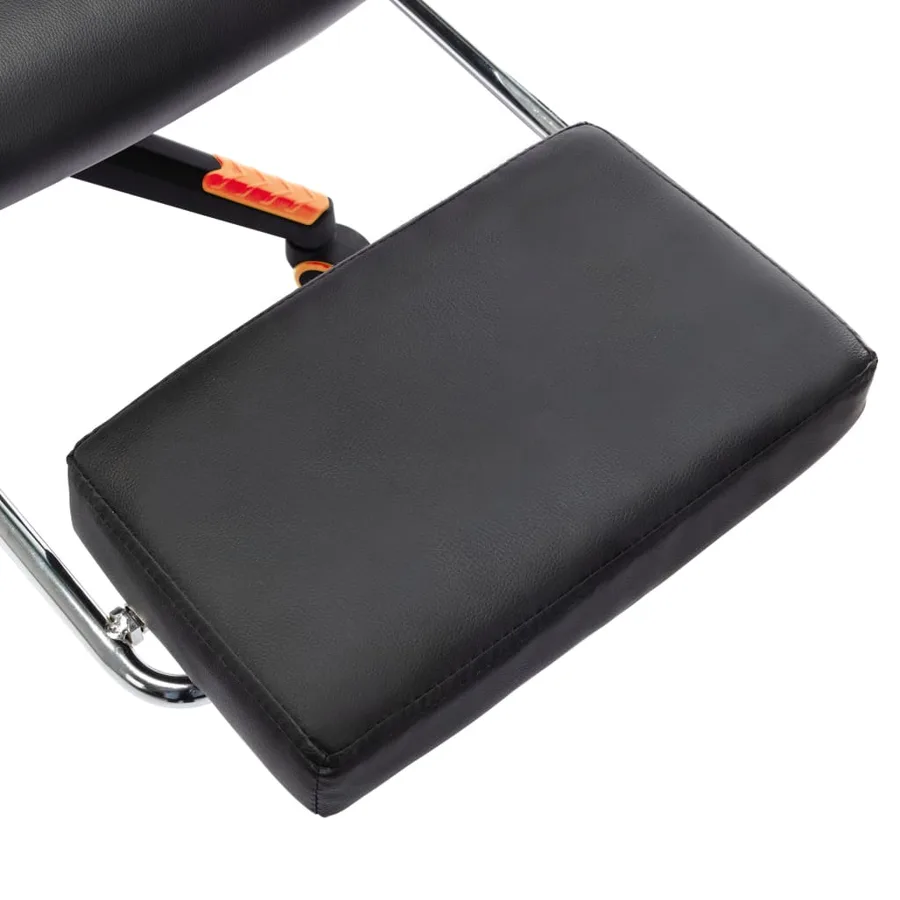 Chaise de jeu avec repose-pied Noir et orange Cuir artificiel - 9