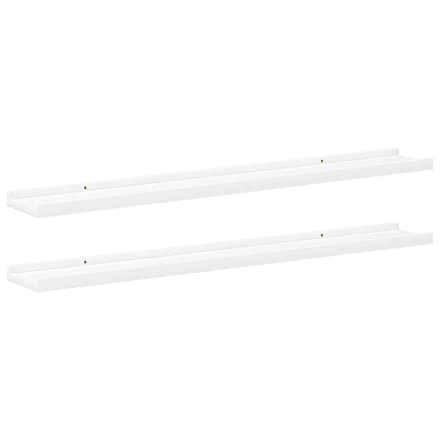 Étagères à rebord pour cadre photo 2 pcs Blanc 80x9x3 cm MDF - 5