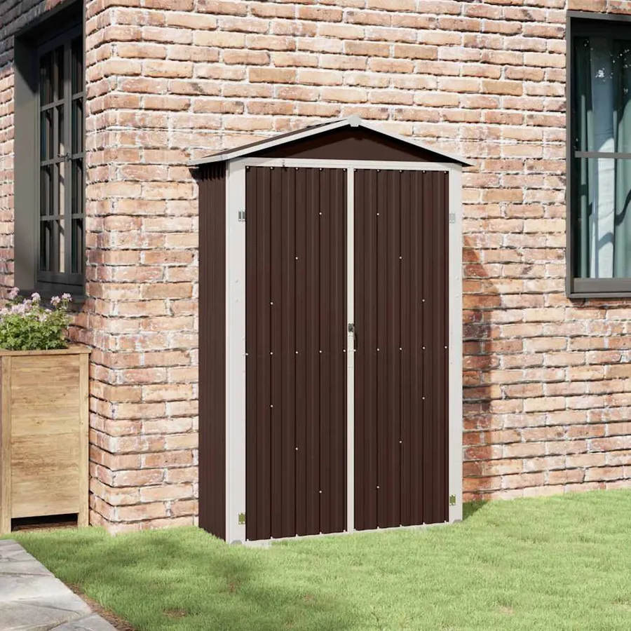 Abri de jardin Marron 116x45x175 cm Métal galvanisé - 3