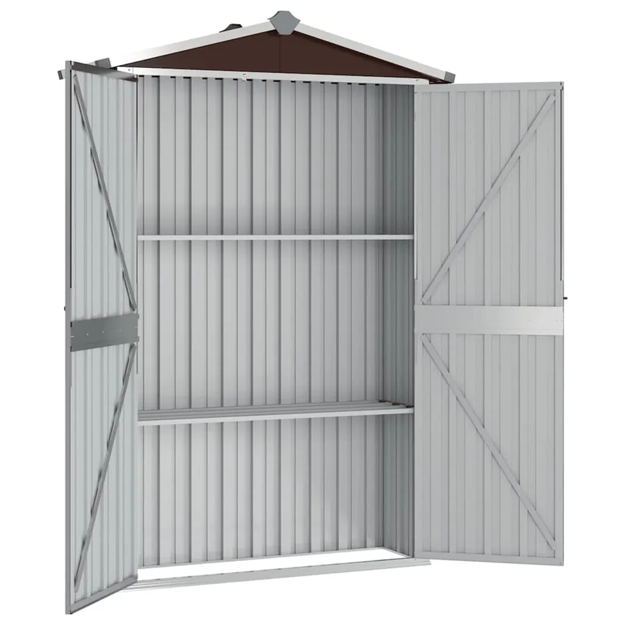 Abri de jardin Marron 116x45x175 cm Métal galvanisé - 4