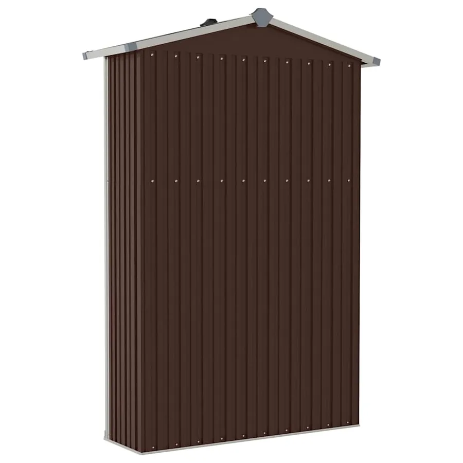Abri de jardin Marron 116x45x175 cm Métal galvanisé - 7