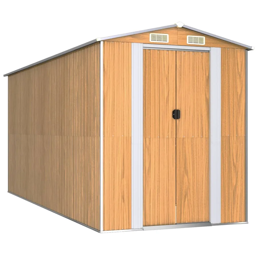 Abri de jardin Marron clair 192x440x223 cm Acier galvanisé - 2