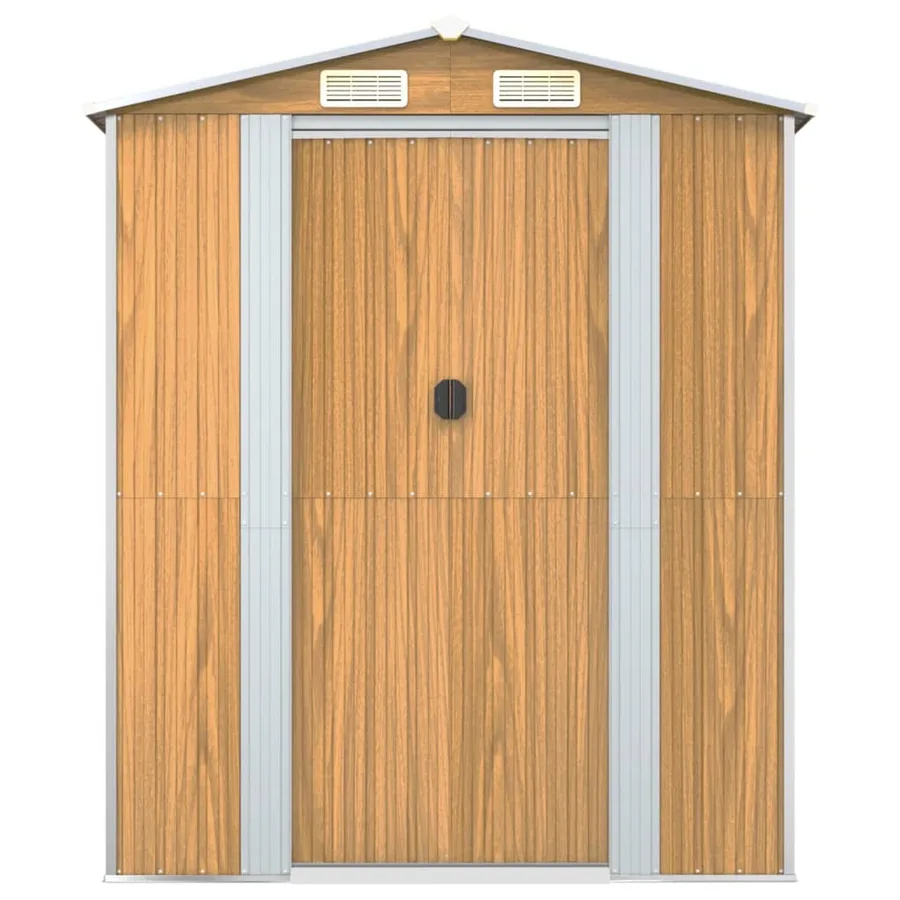 Abri de jardin Marron clair 192x440x223 cm Acier galvanisé - 4