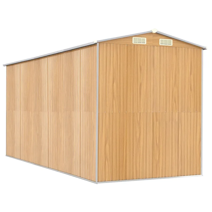 Abri de jardin Marron clair 192x440x223 cm Acier galvanisé - 6