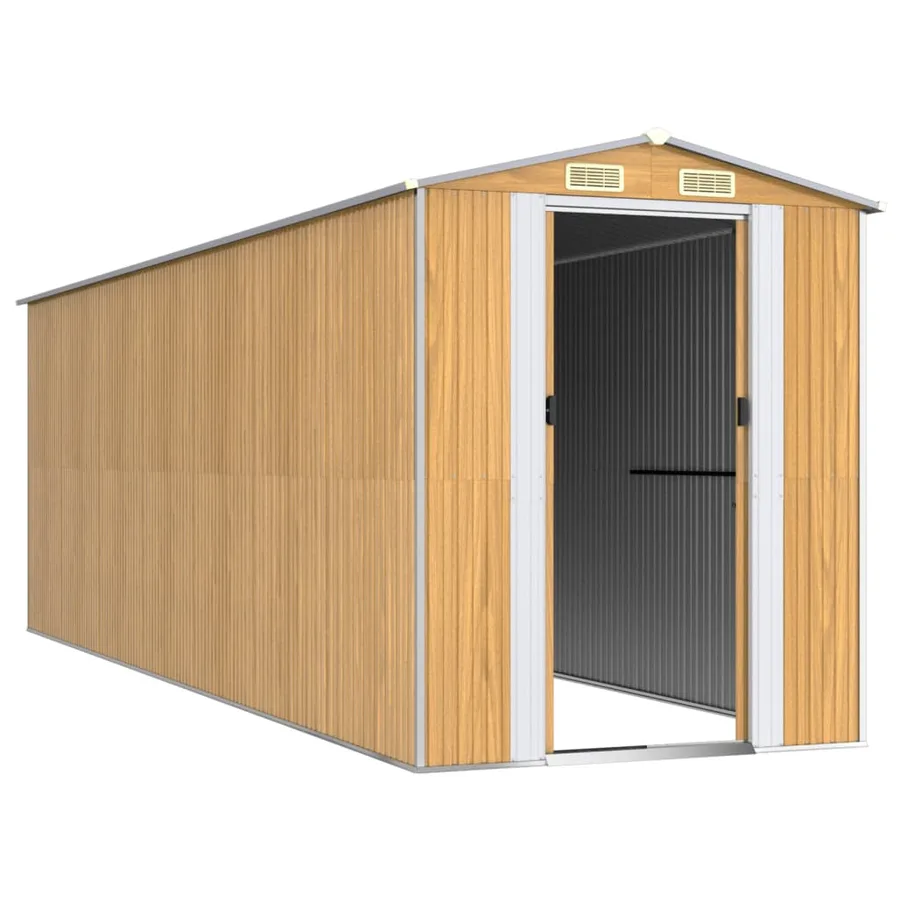 Abri de jardin Marron clair 192x606x223 cm Métal galvanisé - 3