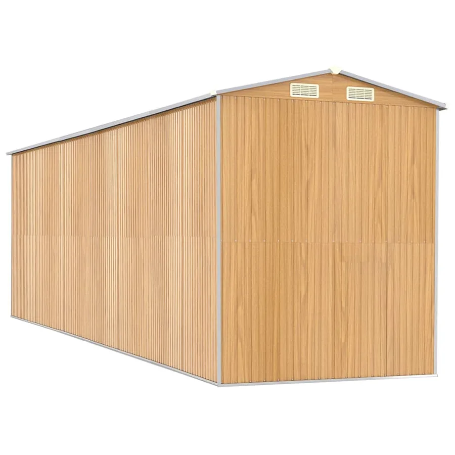 Abri de jardin Marron clair 192x606x223 cm Métal galvanisé - 6